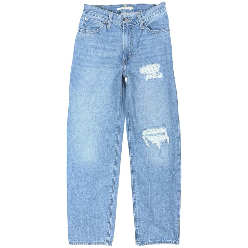 Levi’s ’94 Baggy Destructed Jeans Light Wash High Rise Straight Leg Size 25 x 31